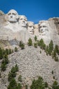 The Carved Busts of George Washington, Thomas Jefferson, Theodore Ã¢â¬ÅTeddyÃ¢â¬Â Roosevelt, and Abraham Lincoln at Mount Rushmore Royalty Free Stock Photo